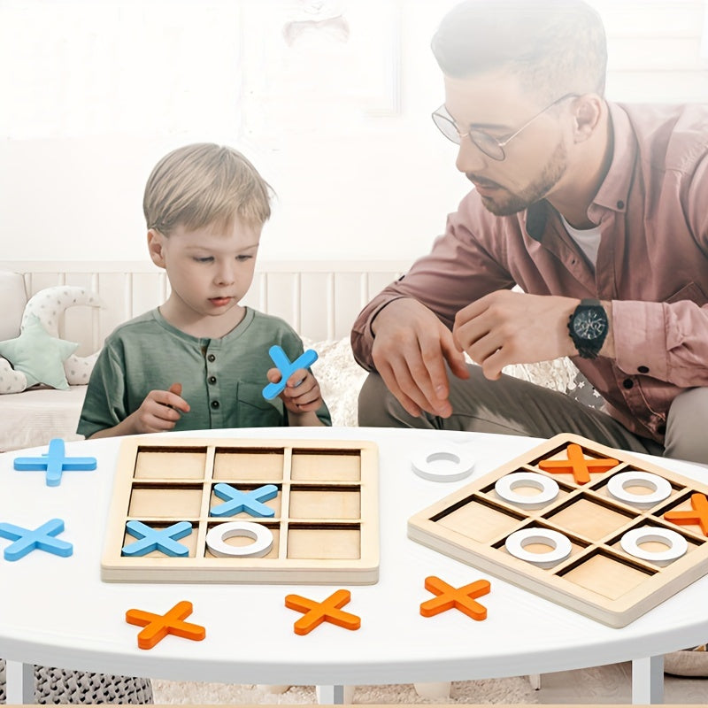 Tic-tac-toe Negen-Vaks Houten XO Welgevormd Spel | Ouder-kind Interactie | Kinderpuzzel Bouwblokken Ontwikkelingsspeelgoed