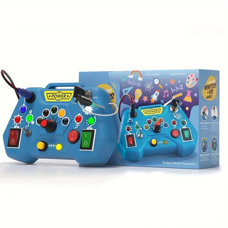 17 LED's Prikbord & Busyboard met Lamp Schakelaars l Montessori Speelgoed 1+ Jaar