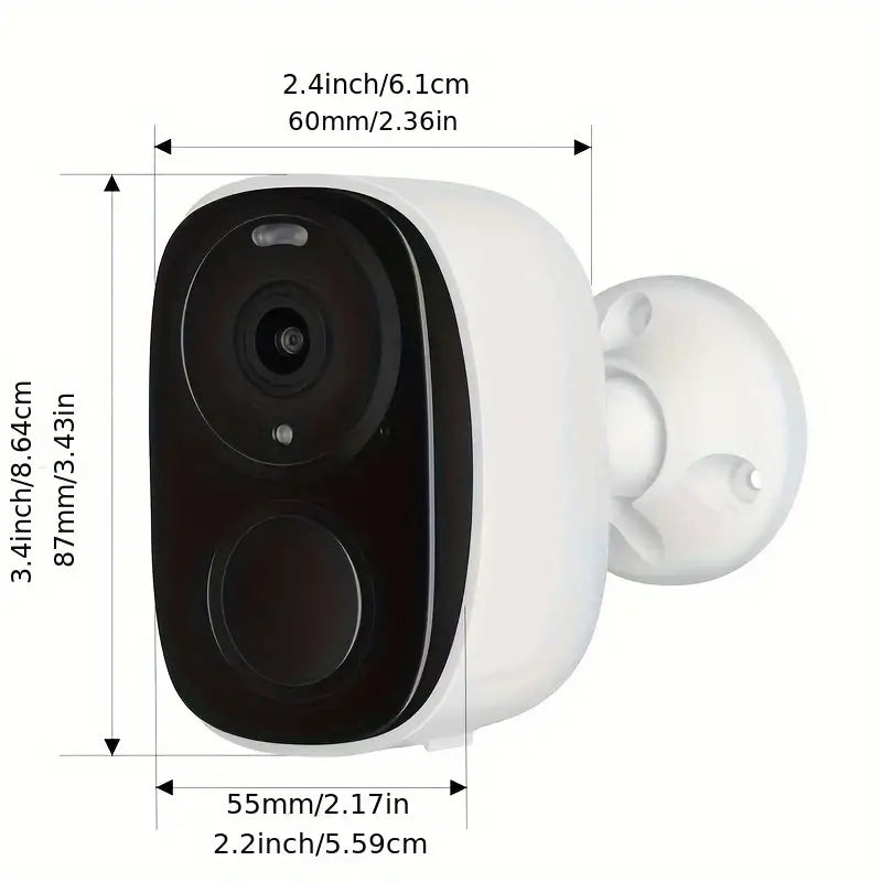 Draadloze beveiligingscamera voor buiten l 2K 5mp videoresolutie l 5200mAh batterijvoeding l  AI bewegingsdetectie