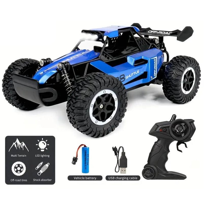 RC Hoge snelheid Off-road Auto 20KM/H l Rubber Banden, Schok Dempers, Led Lampen, Multi Terrein