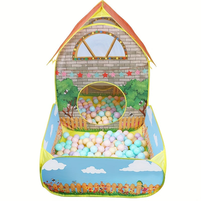 Kindertent Tuinvilla – Grote Opvouwbare Speeltent voor Jongens en Meisjes, Binnen & Buiten, Poppenhuis, Ballenbad | Perfect Kerst- & Halloween Cadeau