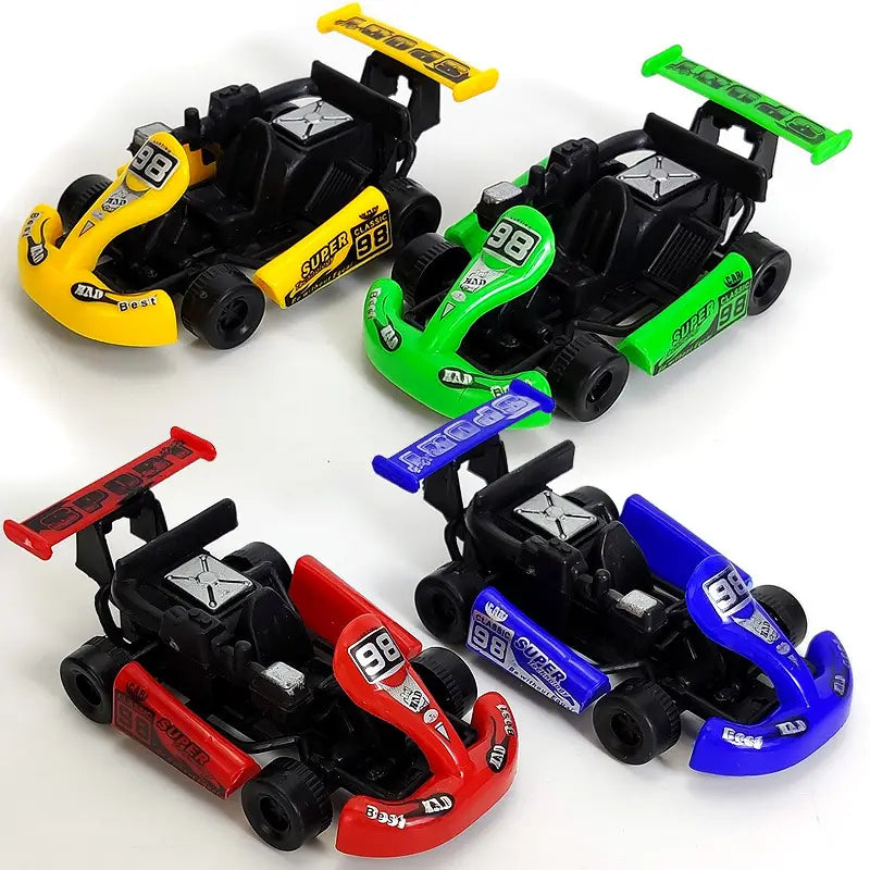 4 stuks Mini Karts Speelgoed Auto's voor Kinderen l Speelgoed vanaf 2 Jaar