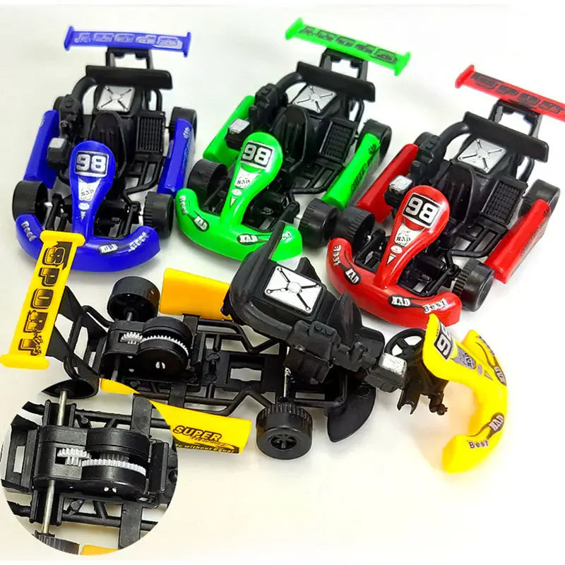 4 stuks Mini Karts Speelgoed Auto's voor Kinderen l Speelgoed vanaf 2 Jaar