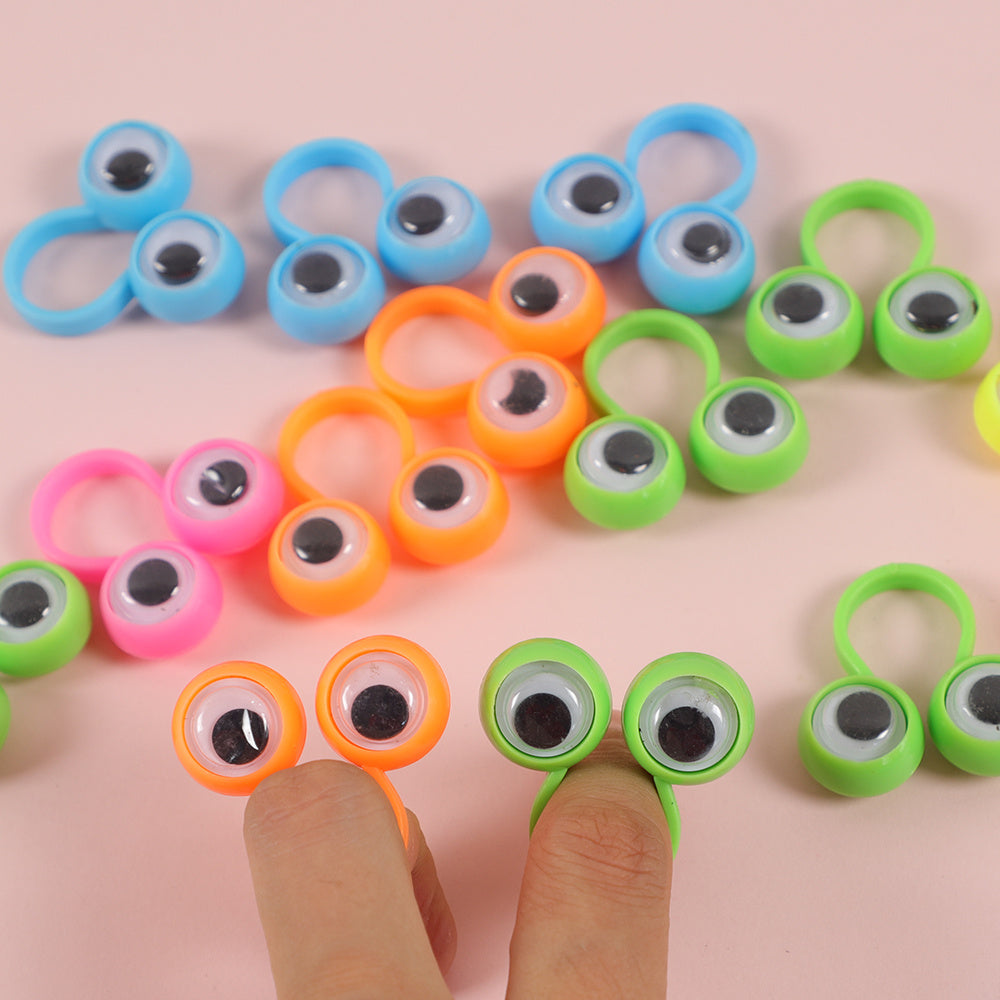 10 Stuks Creatieve Oog Vingerpoppen Ringen met Beweegbare Ogen | Speelgoed voor Feestjes en Cadeaus