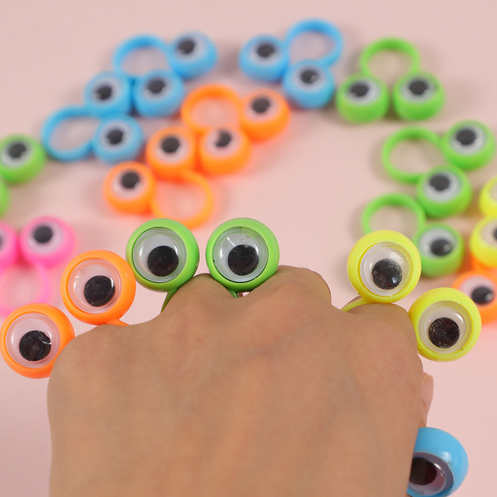 10 Stuks Creatieve Oog Vingerpoppen Ringen met Beweegbare Ogen | Speelgoed voor Feestjes en Cadeaus