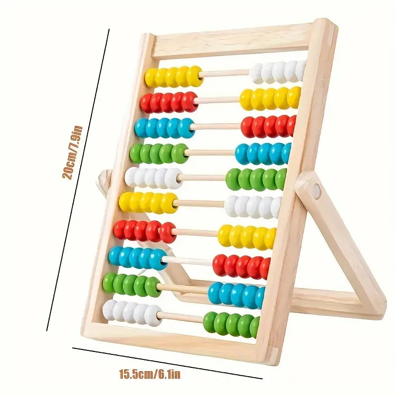 WoodenToys l Houten Telraam voor Kinderen l Tel op en Trek Af l Educatief Speelgoed 2 , 3 , 4 ,5 , 6 Jaar