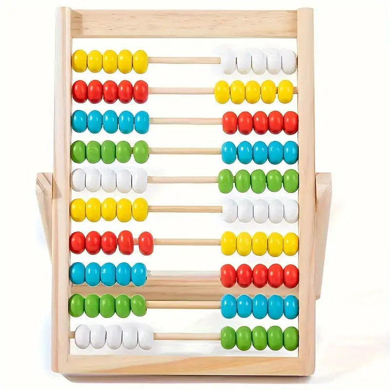 WoodenToys l Houten Telraam voor Kinderen l Tel op en Trek Af l Educatief Speelgoed 2 , 3 , 4 ,5 , 6 Jaar