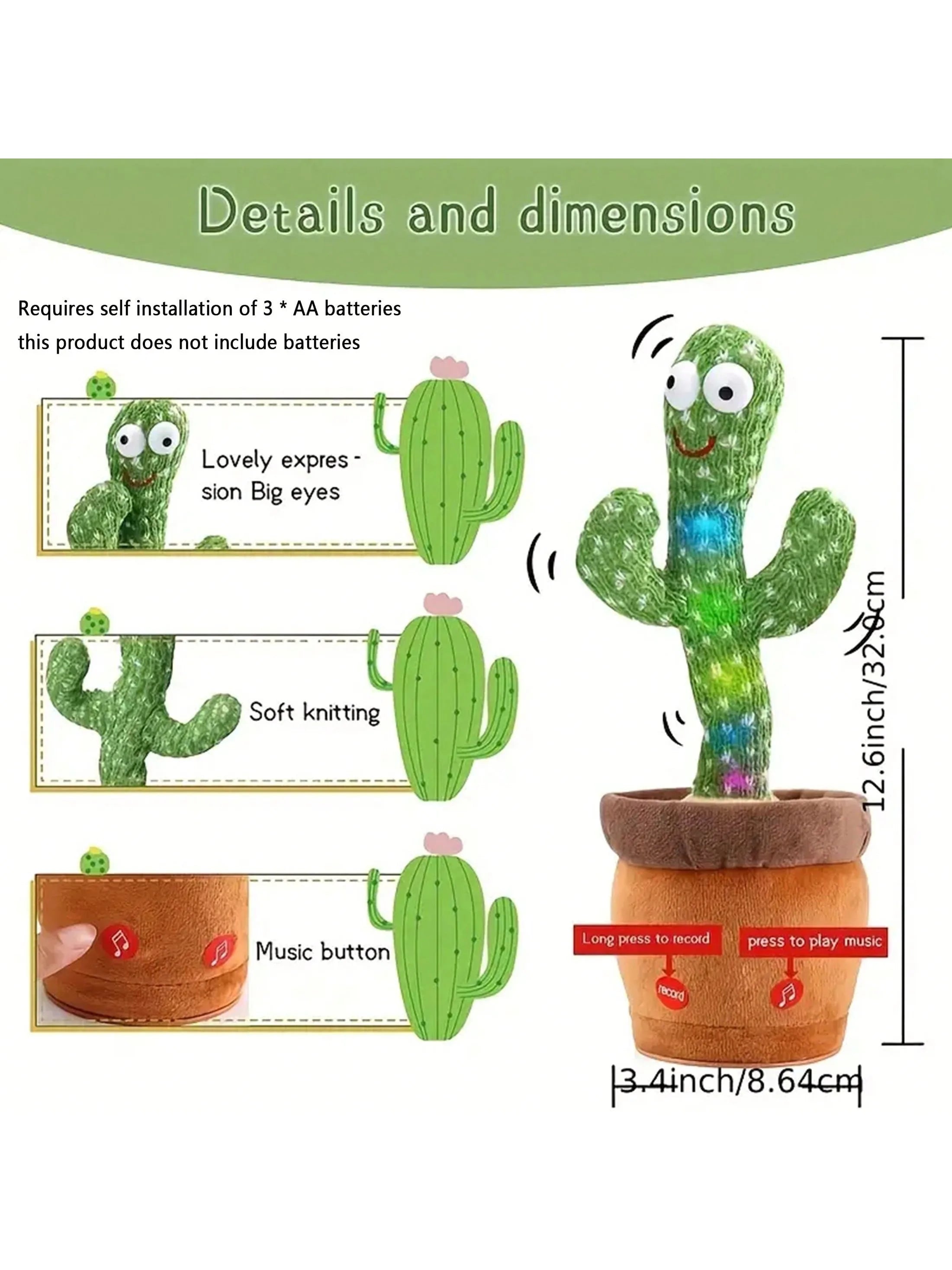 Dansende Cactusspeelgoed Voor Babyjongens En-Meisjes