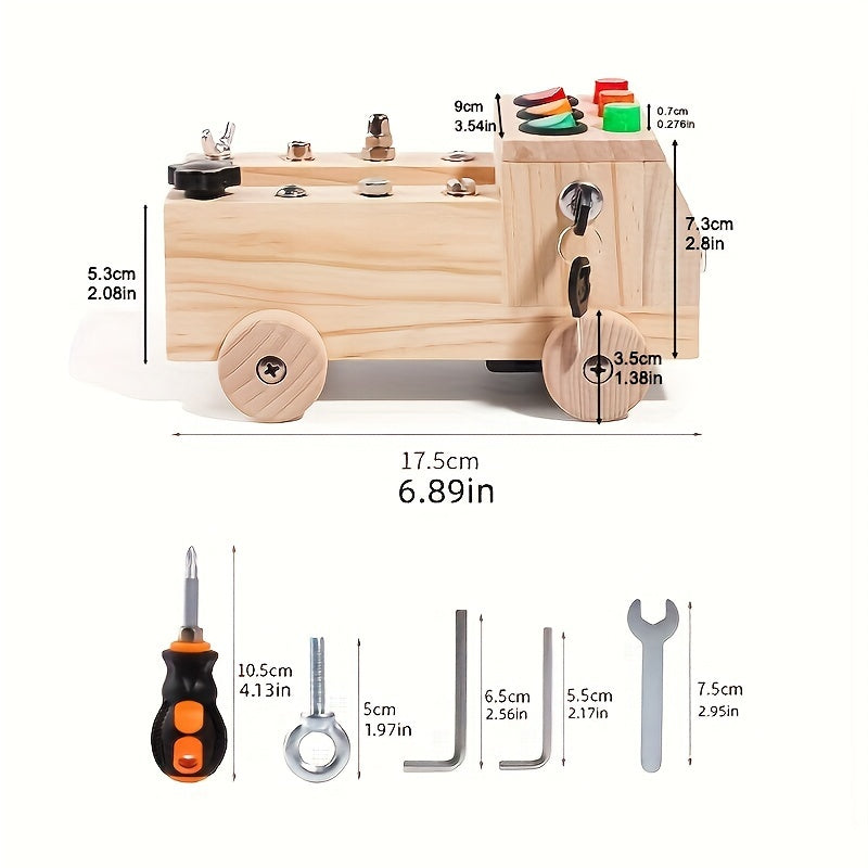 Houten LED Busy Board met Schakelaars & Schroevendraaier | Educatief Handig Speelbord voor Jonge Kinderen