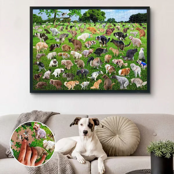 1000 Stukjes Hond Puzzel voor Volwassenen | Grappig Poepende Puppies Design, Premium Kwaliteit met HD Afdruk | Ideaal Cadeau & Woondecoratie