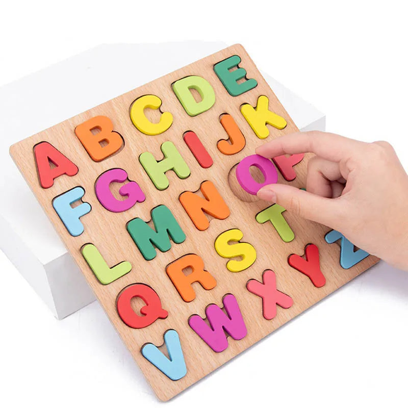 Houten Montessori Speelgoed Puzzel met Cijfers l Baby 1, 2 ,3 Jaar en Ouder