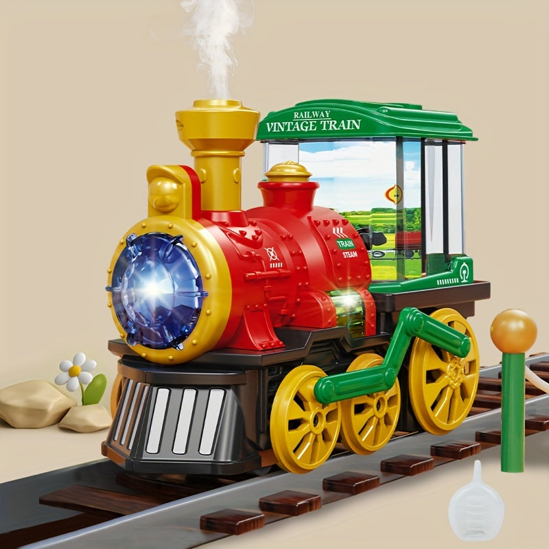 Interactieve Stoomtrein Speelgoed | Elektrische Locomotief met Rook, Licht & Geluid | Perfect Cadeau voor Kinderen 3-5 Jaar