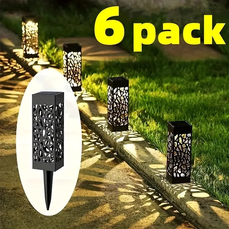 6 stuks Zonne-energie Pad Lampen voor Tuin l Solar, LED l Waterdicht l Gazon Licht l Buitenlamp