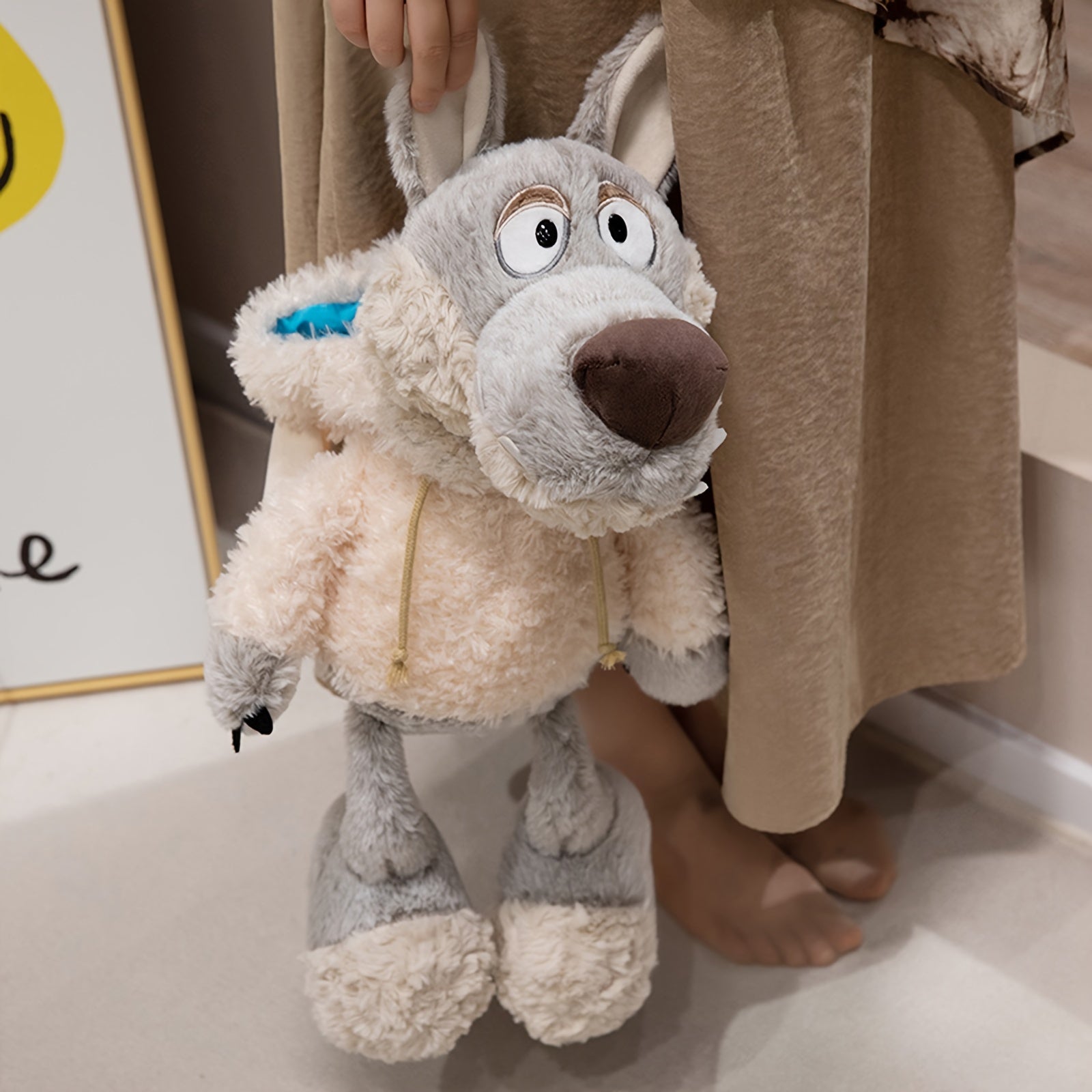 Knuffelige Wolf in Schaapskleren Pluche - Zachte Polyester Knuffel, Cartoon Decor, Perfect Cadeau voor Kinderen 0-3 Jaar