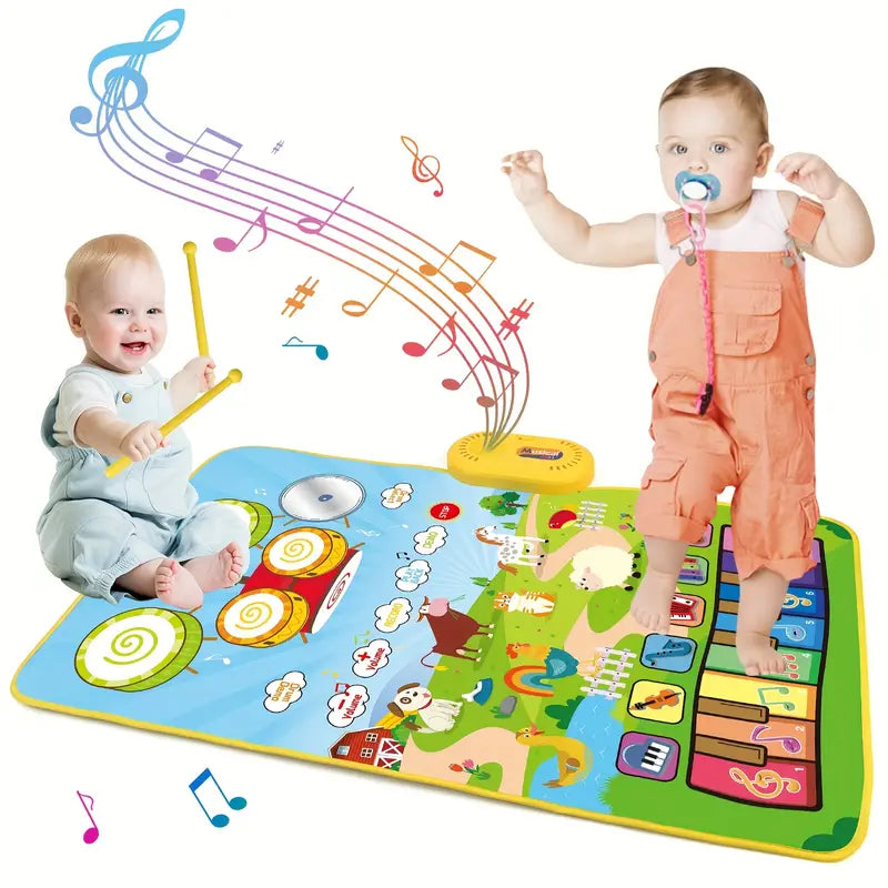 Muzikale speelmat met dierengeluiden voor baby's. Piano Toetsenbord & Drumstel voor Baby vanaf 6 maanden