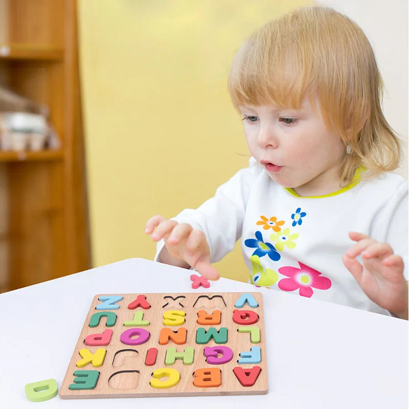 Houten Montessori Speelgoed Puzzel met Cijfers l Baby 1, 2 ,3 Jaar en Ouder