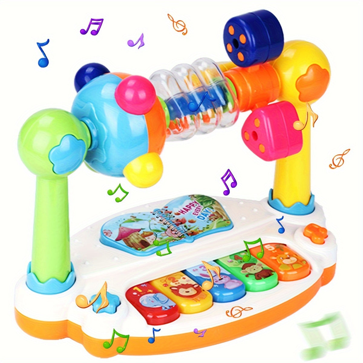 Muzikaal Piano Toetsenbord Speelgoed voor Kinderen - Interactief Geluids- & Licht Educatief Speelgoed | Perfect Kerstcadeau voor Vroege Leer- & Ritmespel