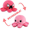 Omkeerbare Octopus Plushie - Paars + Blauw - Schattige Sensory Fidget knuffeldieren die je stemming laten zien, Boos Blauw + Gelukkig Paars, 4 inch