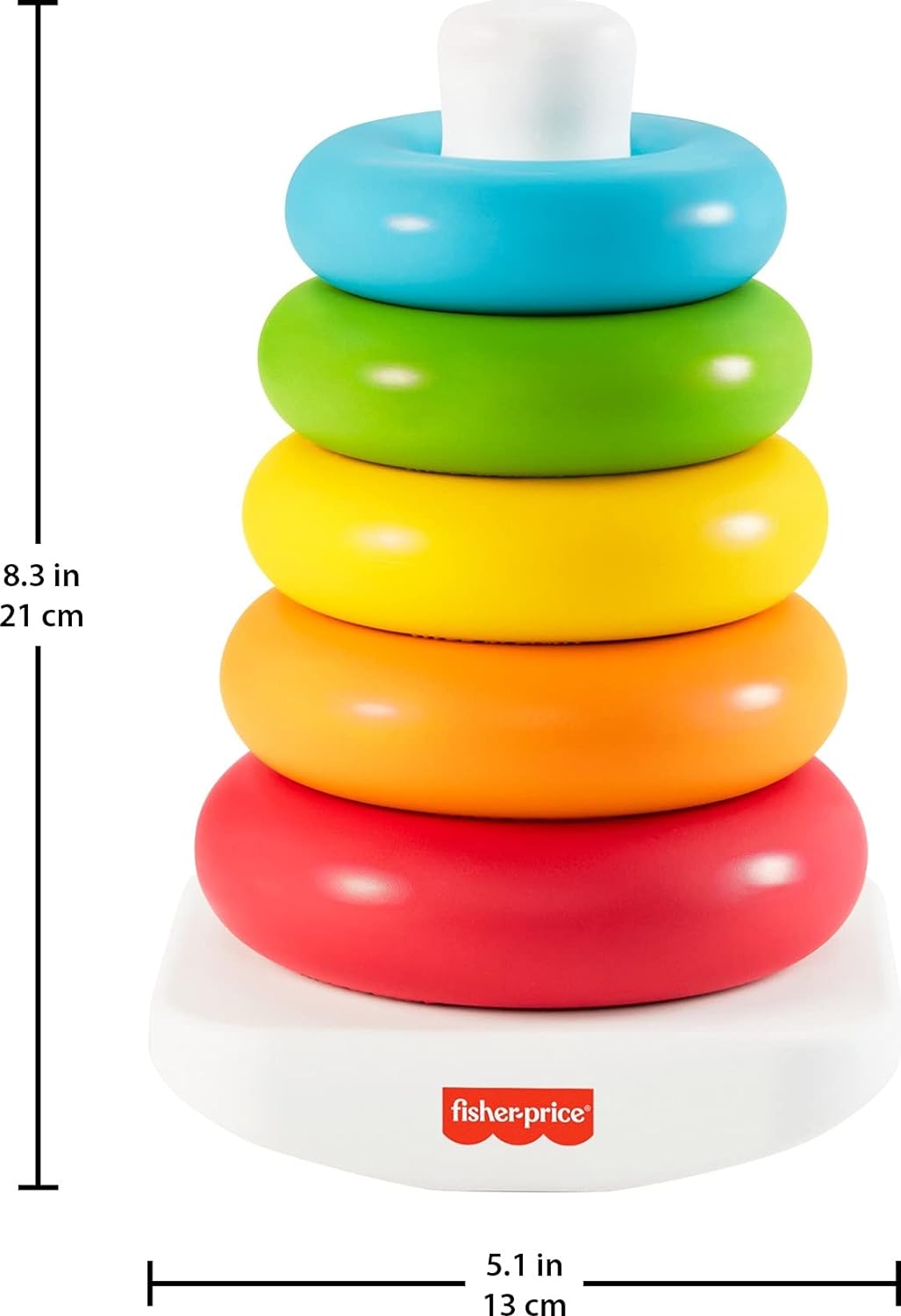 Baby Stapelspeelgoed Rock-a-Stack Ringen | Gekleurde Ringen Sorteerspeelgoed voor Kinderen van 1 tot 3+ Jaar