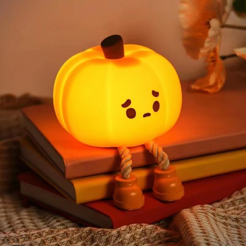 Pumpkin LED Nachtlampje - Dimbare Siliconen Touch Lamp voor Kinderen & Volwassenen | Oplaadbare Bedlamp & Halloween Decor