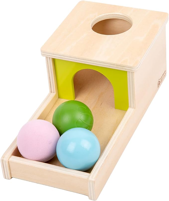 Montessori Voorwerpendoos met Drie Ballen l Baby 6 tot 12 Maanden