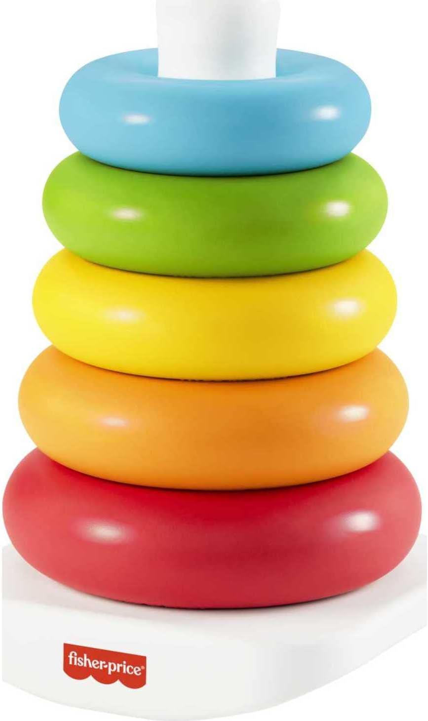 Baby Stapelspeelgoed Rock-a-Stack Ringen | Gekleurde Ringen Sorteerspeelgoed voor Kinderen van 1 tot 3+ Jaar