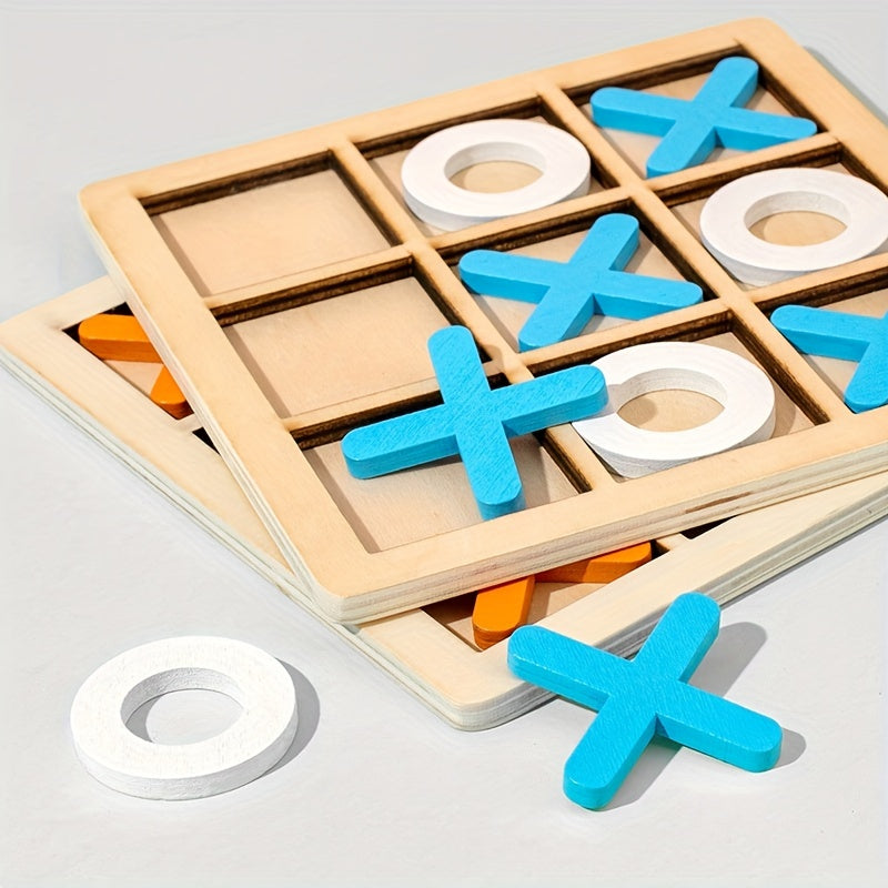 Tic-tac-toe Negen-Vaks Houten XO Welgevormd Spel | Ouder-kind Interactie | Kinderpuzzel Bouwblokken Ontwikkelingsspeelgoed