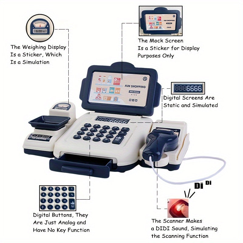 Kinder Kassa Speelset met Realistische Scanner en Pinautomaat | Educatief Rollenspel Winkelen voor Jongens en Meisjes | Perfect Cadeau