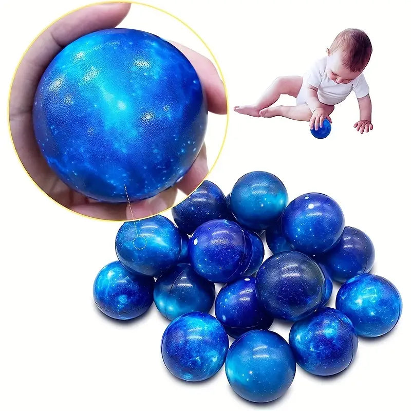 12 stuks Galaxy Stressballen 6,35 cm l Schuim Sterrenhemel Speelgoed ballen