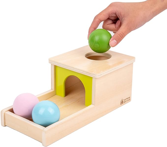 Montessori Voorwerpendoos met Drie Ballen l Baby 6 tot 12 Maanden