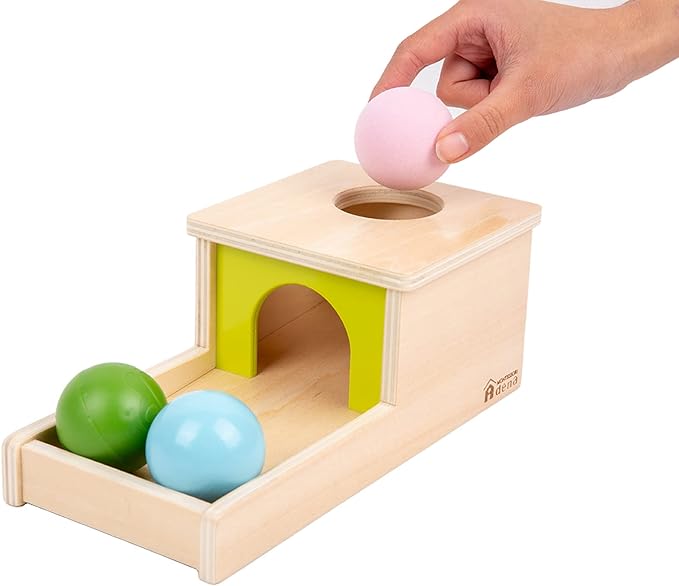 Montessori Voorwerpendoos met Drie Ballen l Baby 6 tot 12 Maanden