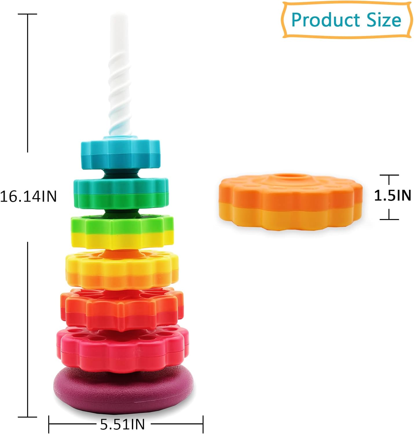 Rotatie Tower l Spinnend stapelspeelgoed met Kleuren