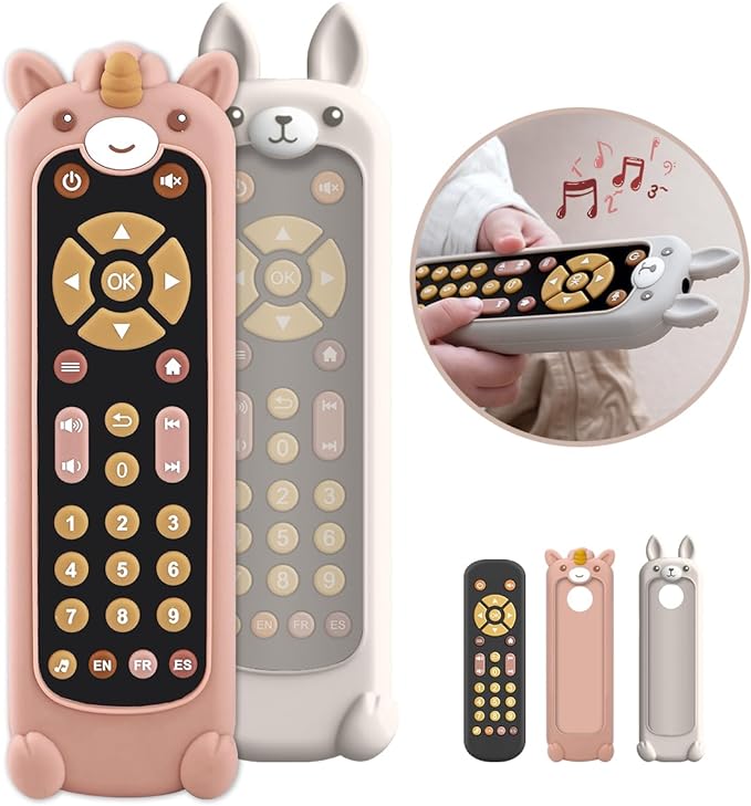 Baby TV Remote V2 l Afstandsbediening Speelgoed met Silicone Bijtring Cover