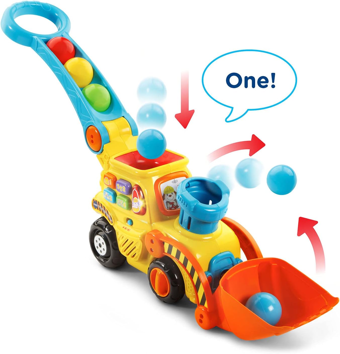 Pop-a-Balls Push & Pop Bulldozer | Bouwvoertuig Educatie Speelgoed voor kinderen van 1, 2, 3, 4 jaar