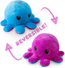 Omkeerbare Octopus Plushie - Paars + Blauw - Schattige Sensory Fidget knuffeldieren die je stemming laten zien, Boos Blauw + Gelukkig Paars, 4 inch