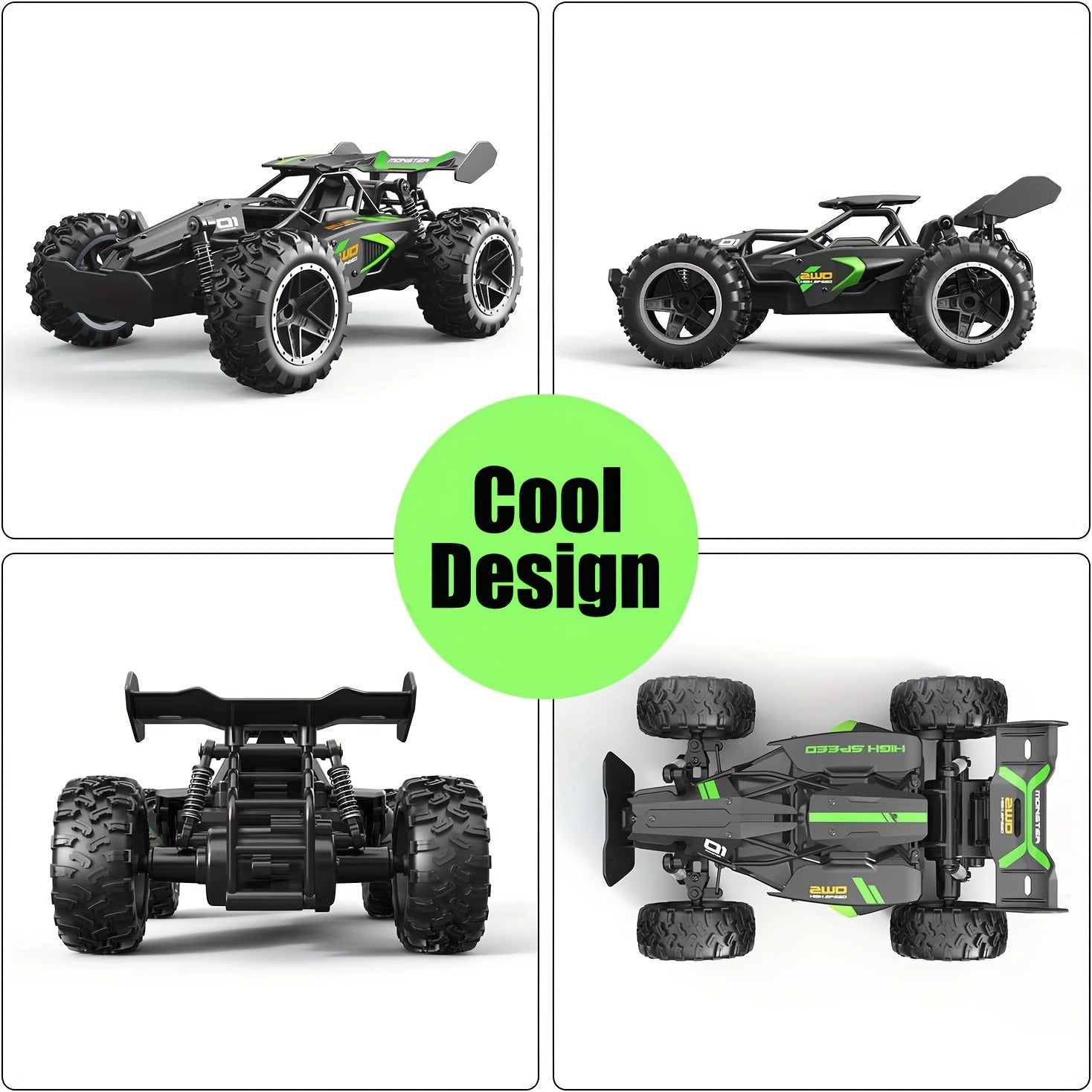 2.4G High-Speed Off-Road RC Auto 1:18 Schaal - 15KM/H Drift met Anti-Botsing & Grote Rubberen Banden | Perfect Cadeau voor Kinderen & Jongens