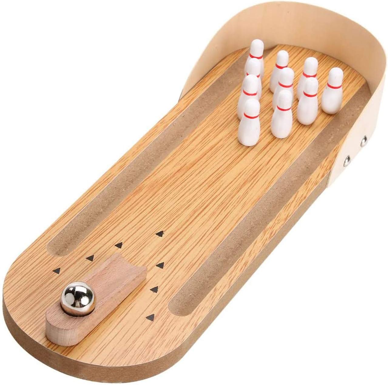 Tafelblad Mini Bowling Spel Set l Houten Bord Mini Arcade Spel voor Kleuters, Tieners en Volwassenen