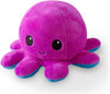 Omkeerbare Octopus Plushie - Paars + Blauw - Schattige Sensory Fidget knuffeldieren die je stemming laten zien, Boos Blauw + Gelukkig Paars, 4 inch