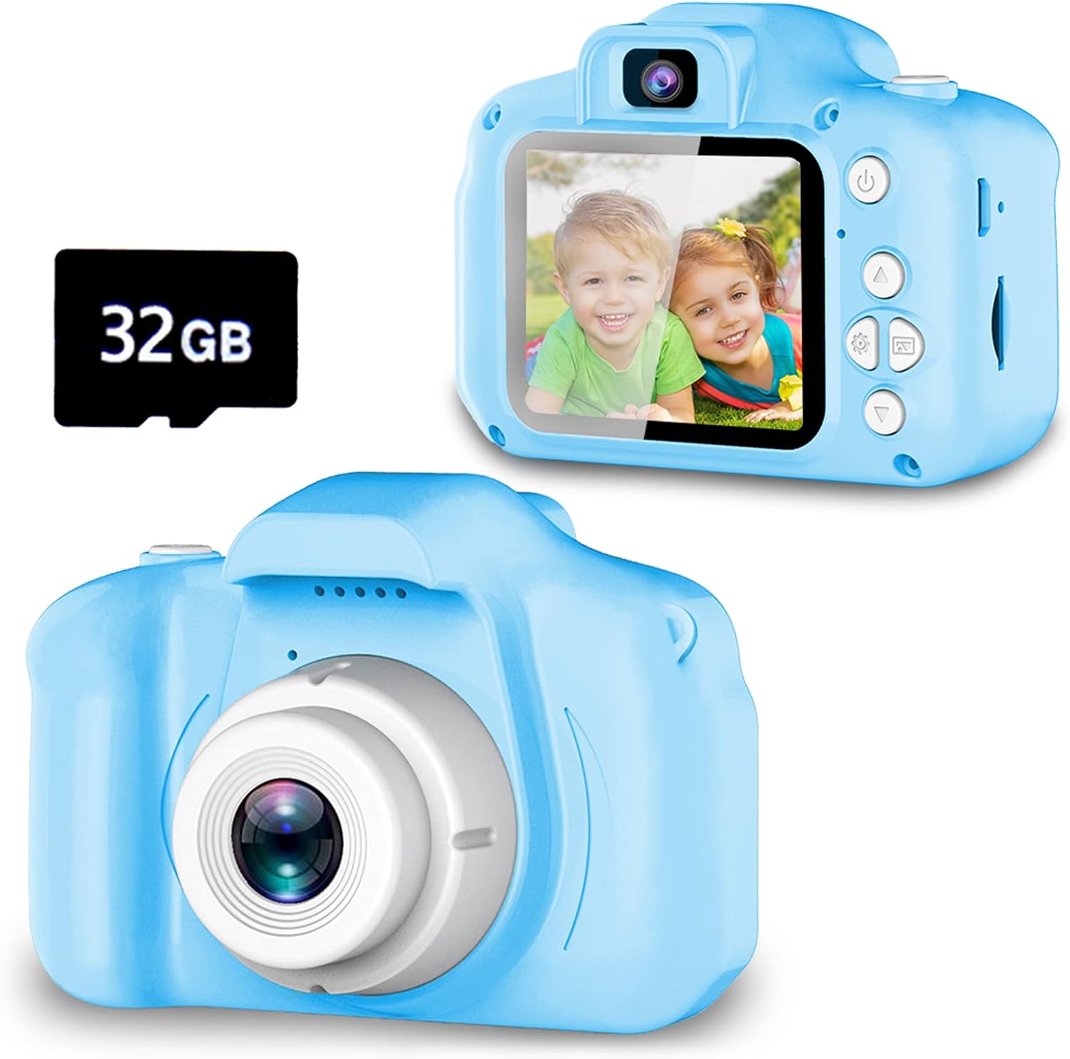 HD Selfiecamera voor Kinderen | Draagbare Digitale Videocamera met 32GB SD-Kaart voor Kinderen van 3-9 Jaar