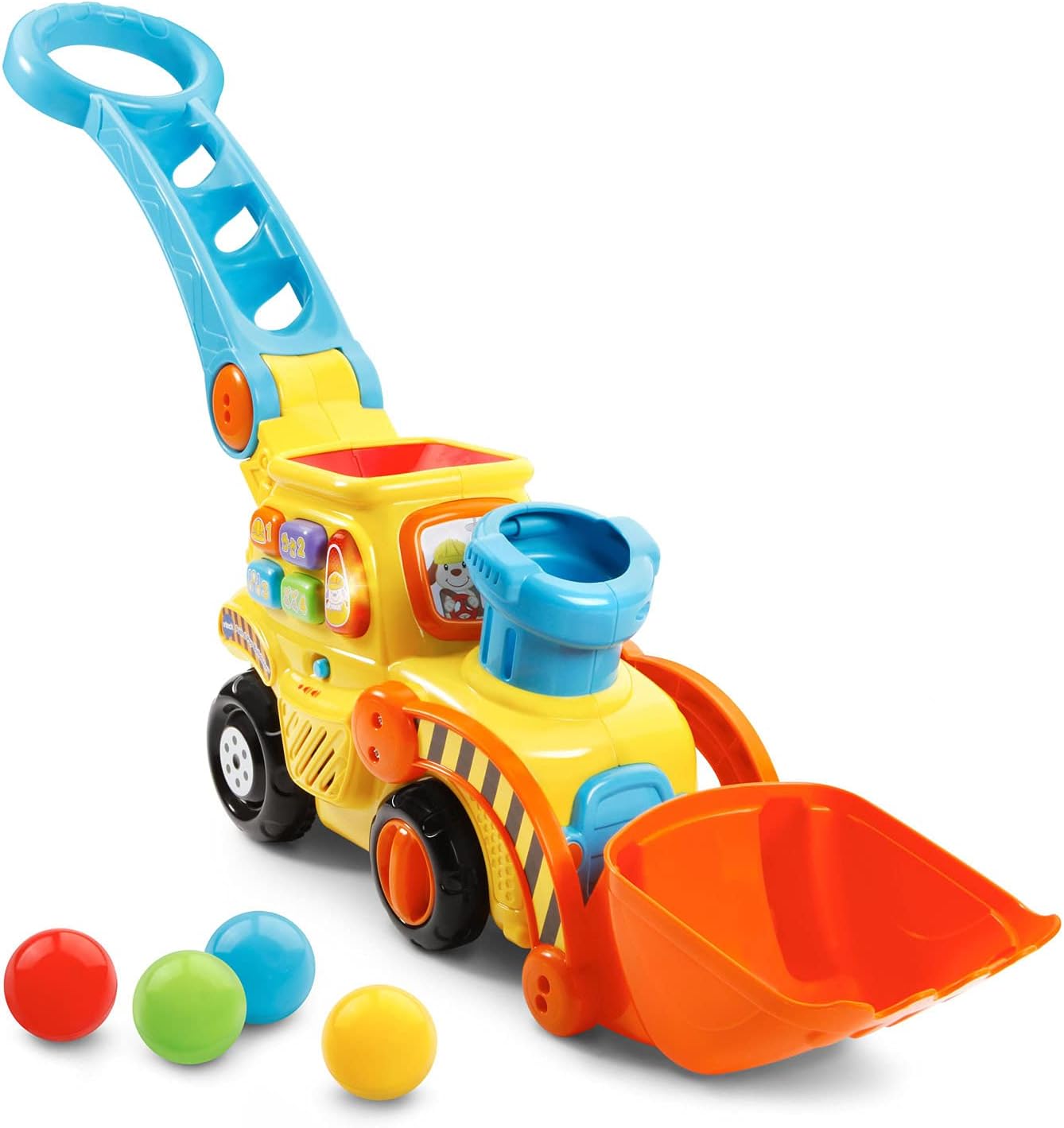 Pop-a-Balls Push & Pop Bulldozer | Bouwvoertuig Educatie Speelgoed voor kinderen van 1, 2, 3, 4 jaar