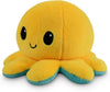 Omkeerbare Octopus Plushie - Paars + Blauw - Schattige Sensory Fidget knuffeldieren die je stemming laten zien, Boos Blauw + Gelukkig Paars, 4 inch