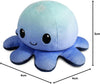 Omkeerbare Octopus Plushie - Paars + Blauw - Schattige Sensory Fidget knuffeldieren die je stemming laten zien, Boos Blauw + Gelukkig Paars, 4 inch