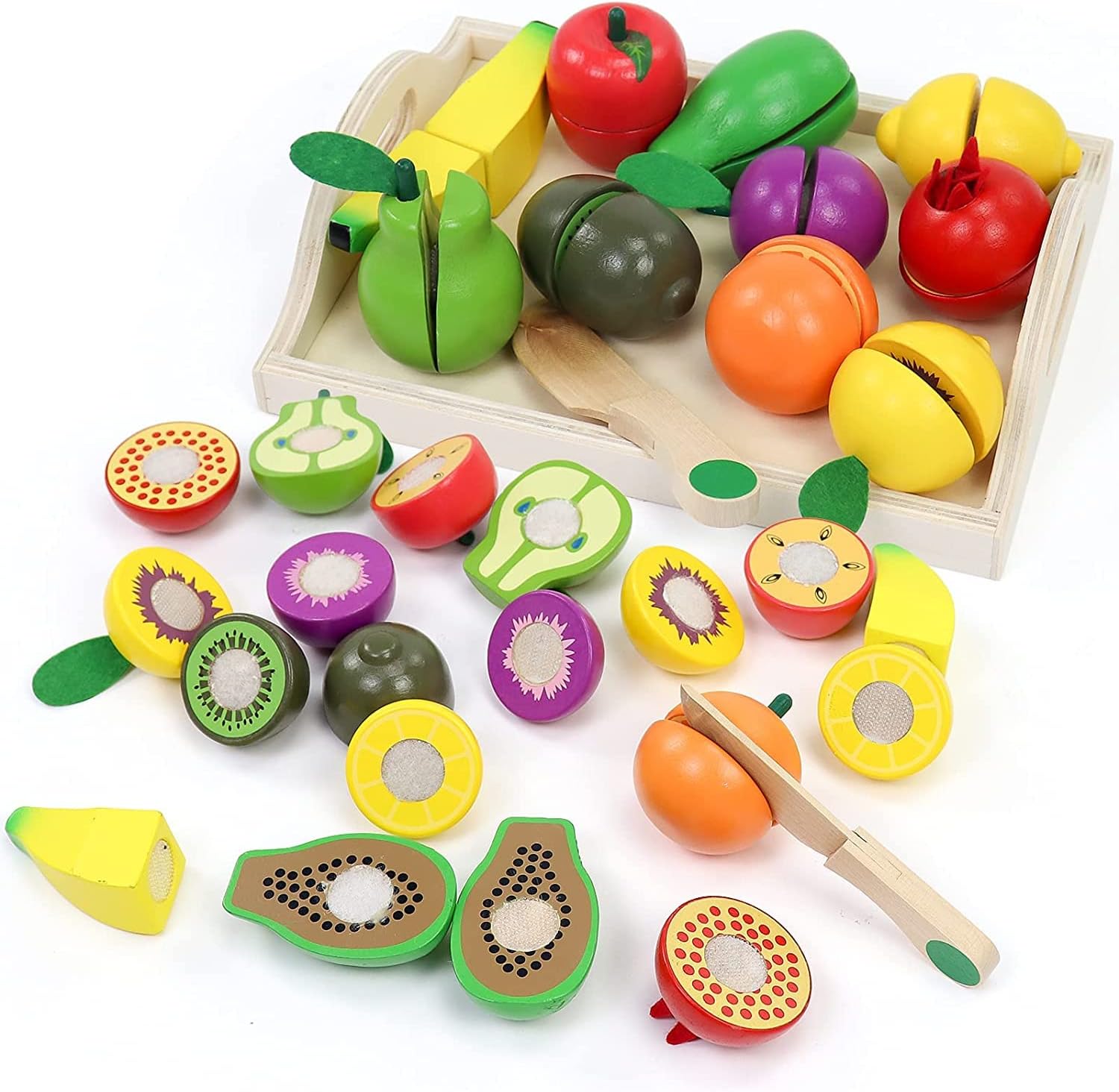 Montessori Hout Speelgoed Fruit Set l Educatief Speelgoed 1 Jaar