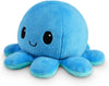 Omkeerbare Octopus Plushie - Paars + Blauw - Schattige Sensory Fidget knuffeldieren die je stemming laten zien, Boos Blauw + Gelukkig Paars, 4 inch