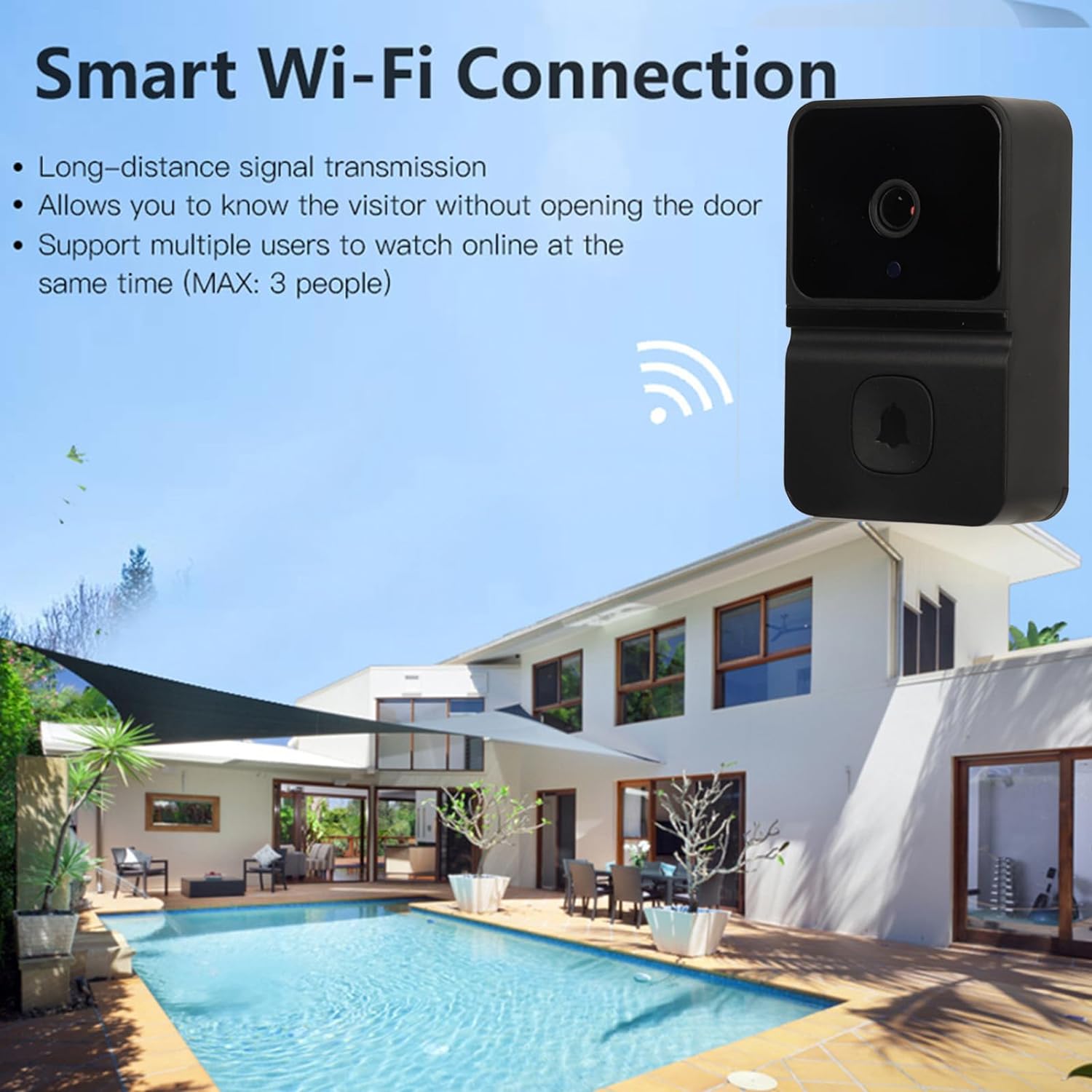 DoorCam PRO 2 l Video Deurbel l Zwarte WiFi Deurbel Camera  1080P