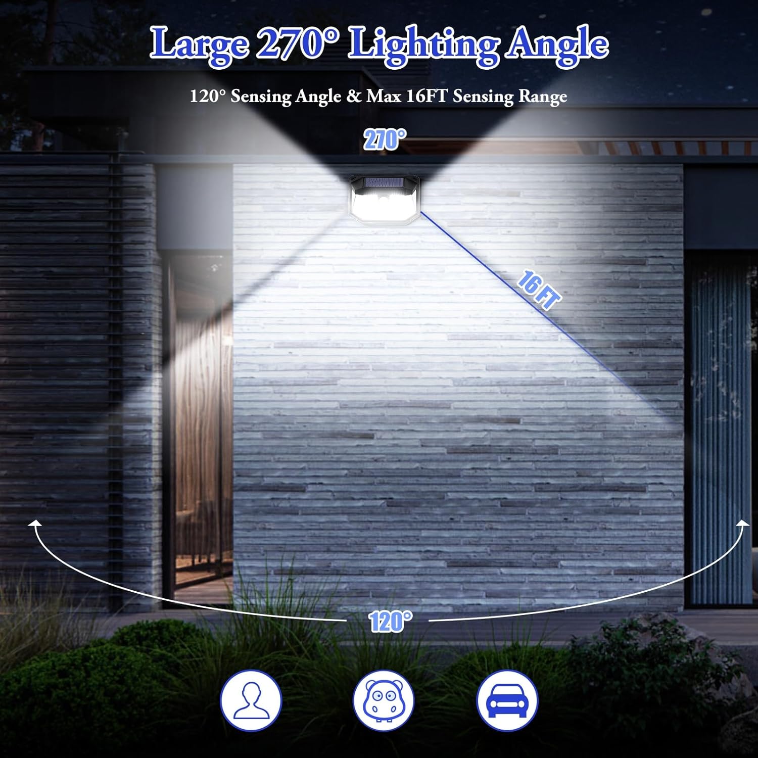 Zonne energie Buitenlamp met Bewegingssensor 2-Pack 182 LED's l Nacht sensors