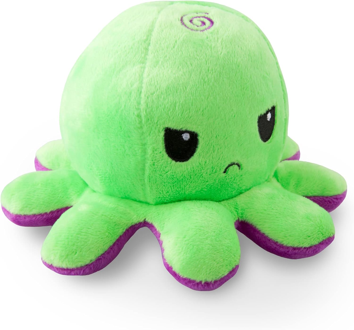 Omkeerbare Octopus Plushie - Paars + Blauw - Schattige Sensory Fidget knuffeldieren die je stemming laten zien, Boos Blauw + Gelukkig Paars, 4 inch