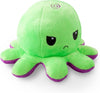 Omkeerbare Octopus Plushie - Paars + Blauw - Schattige Sensory Fidget knuffeldieren die je stemming laten zien, Boos Blauw + Gelukkig Paars, 4 inch