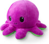 Omkeerbare Octopus Plushie - Paars + Blauw - Schattige Sensory Fidget knuffeldieren die je stemming laten zien, Boos Blauw + Gelukkig Paars, 4 inch