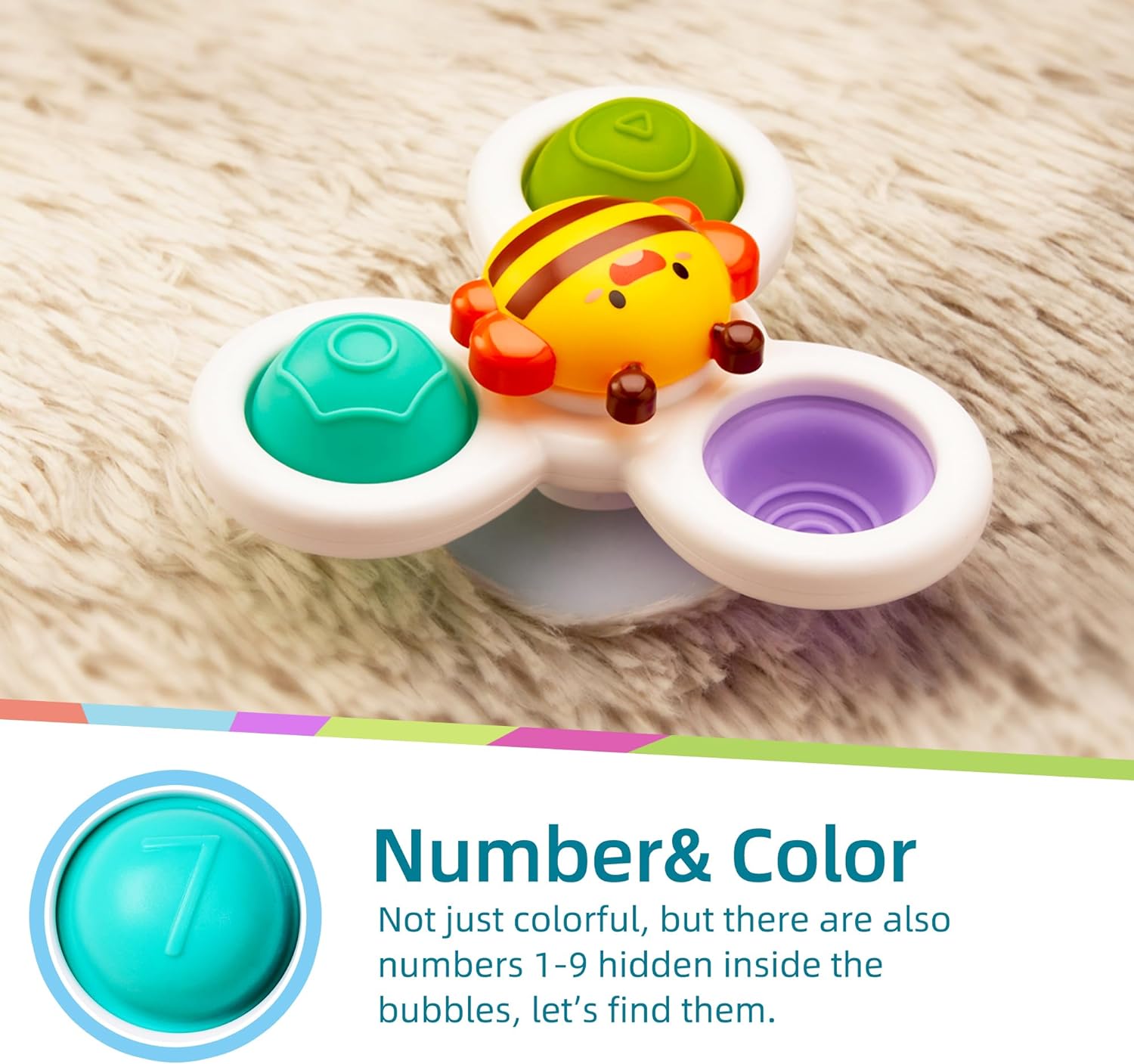 Fidget Spinner Speelgoed voor Baby 6,12, 18 Maanden